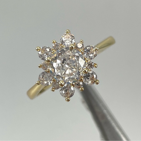 Rings Women’s Jewelry Round Cut Flower Snowflake Diamond Cz Gold Tone Plated